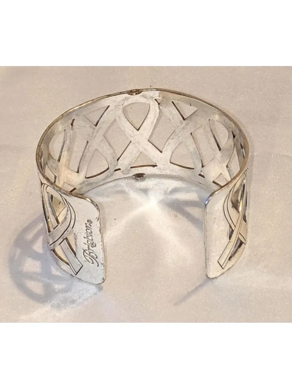 Brighton Christo Power of Pink Breast Cancer Ribbon Bangle Wide Cuff Bracelet